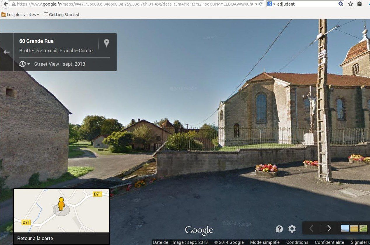 Source google maps église Brotte les Luxeuil - https://www.google.fr/maps/@47.756009,6.346608,3a,75y,336.76h,91.49t/data=!3m4!1e1!3m2!1sqCUrMYEEBOAwwMChCv3g3w!2e0