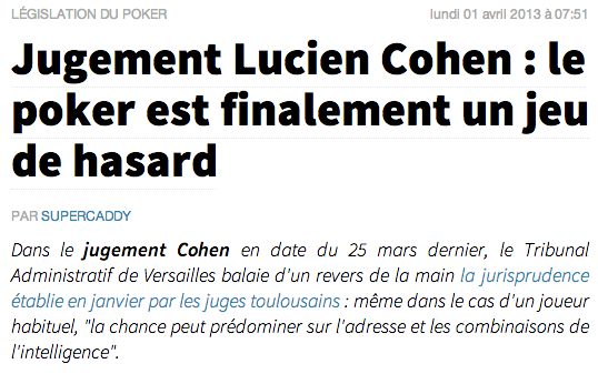 Poker et fisc