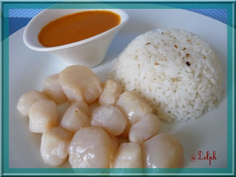 Noix de St Jacques sauce corail Oh, la gourmande..
