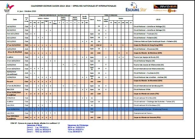 feuille de rencontre escrime