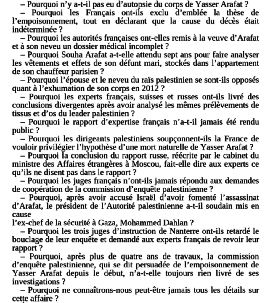 La France cache la vérité sur la mort d’Arafat (Panamza)