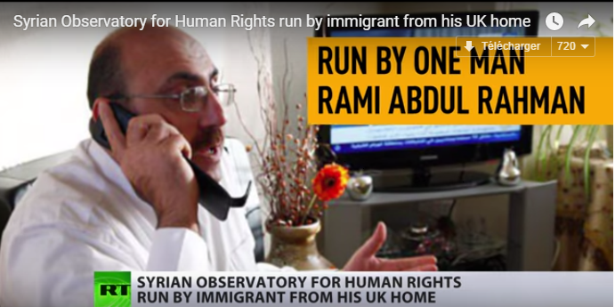 L’Observatoire Syrien des Droits de l’Homme.Un seul homme, immigré, chez lui, en Grande-Bretagne