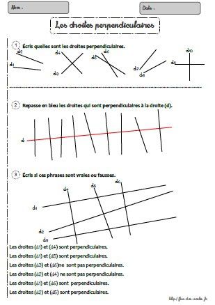 Les droites perpendiculaires CE2-CM1-CM2 - Fée des écoles