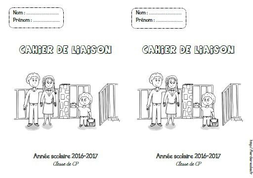 Page de garde : cahier de liaison - GS-CP-CE1-CE2-CM1-CM2 - Fée des écoles