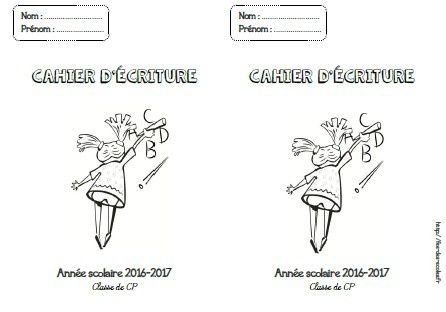 Page de garde cahier d'écriture - CP-CE1 - Fée des écoles