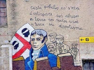 Un murales che ricorda ''Sa die de sa Sardigna''
