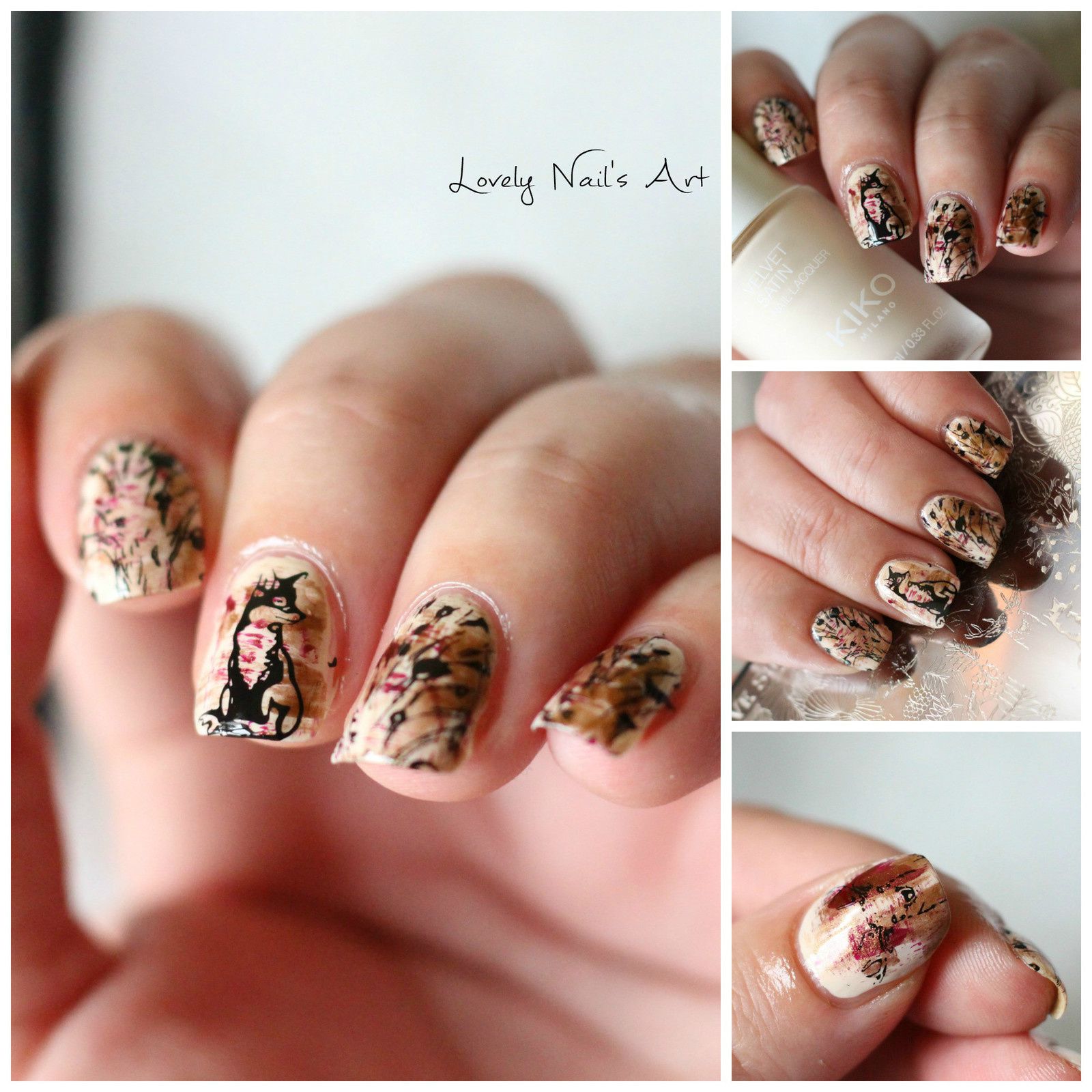 Nail art stamping automne