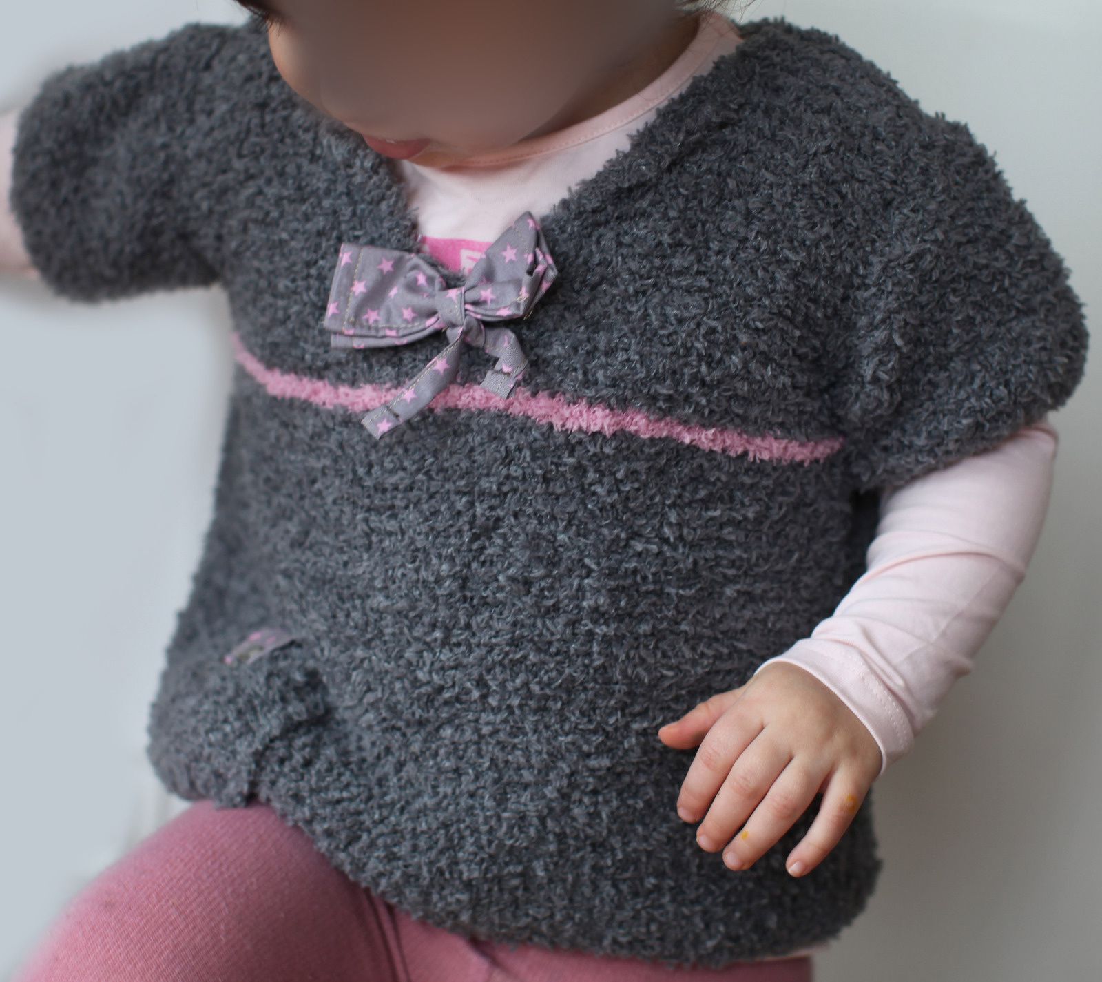Grey handmade sweater for a 18 months toddler
