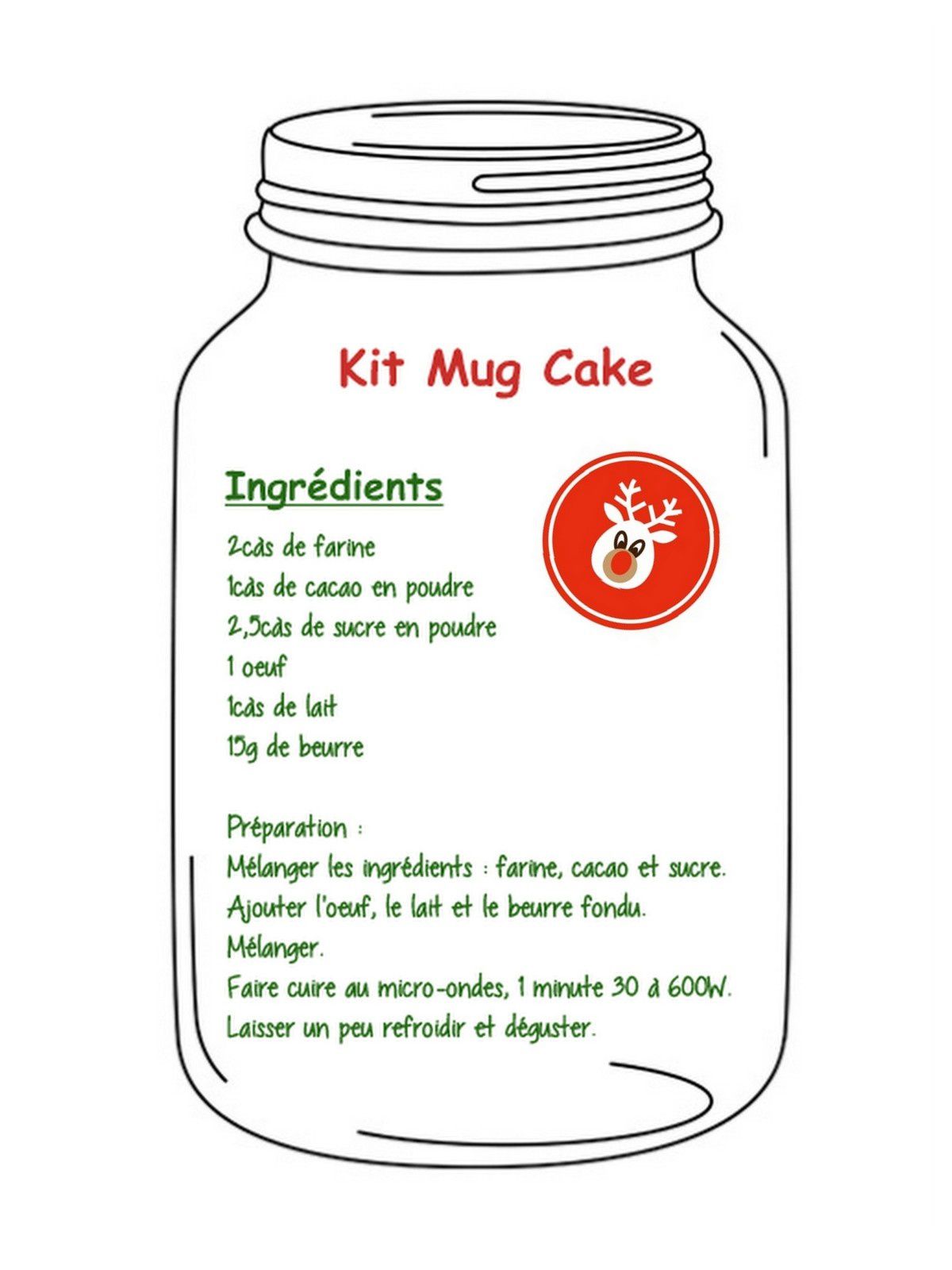 Kit Mug Cake pour cadeau gourmand - Cuisiner... tout Simplement, Le Blog de  cuisine de Nathalie