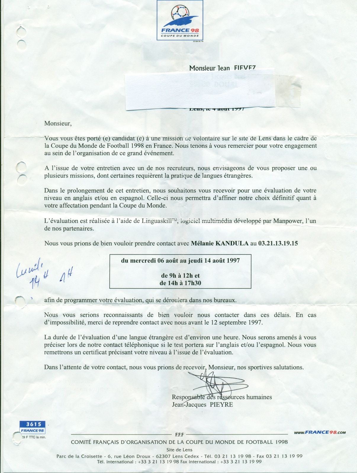 nous souhaiterions vous rencontrer afin