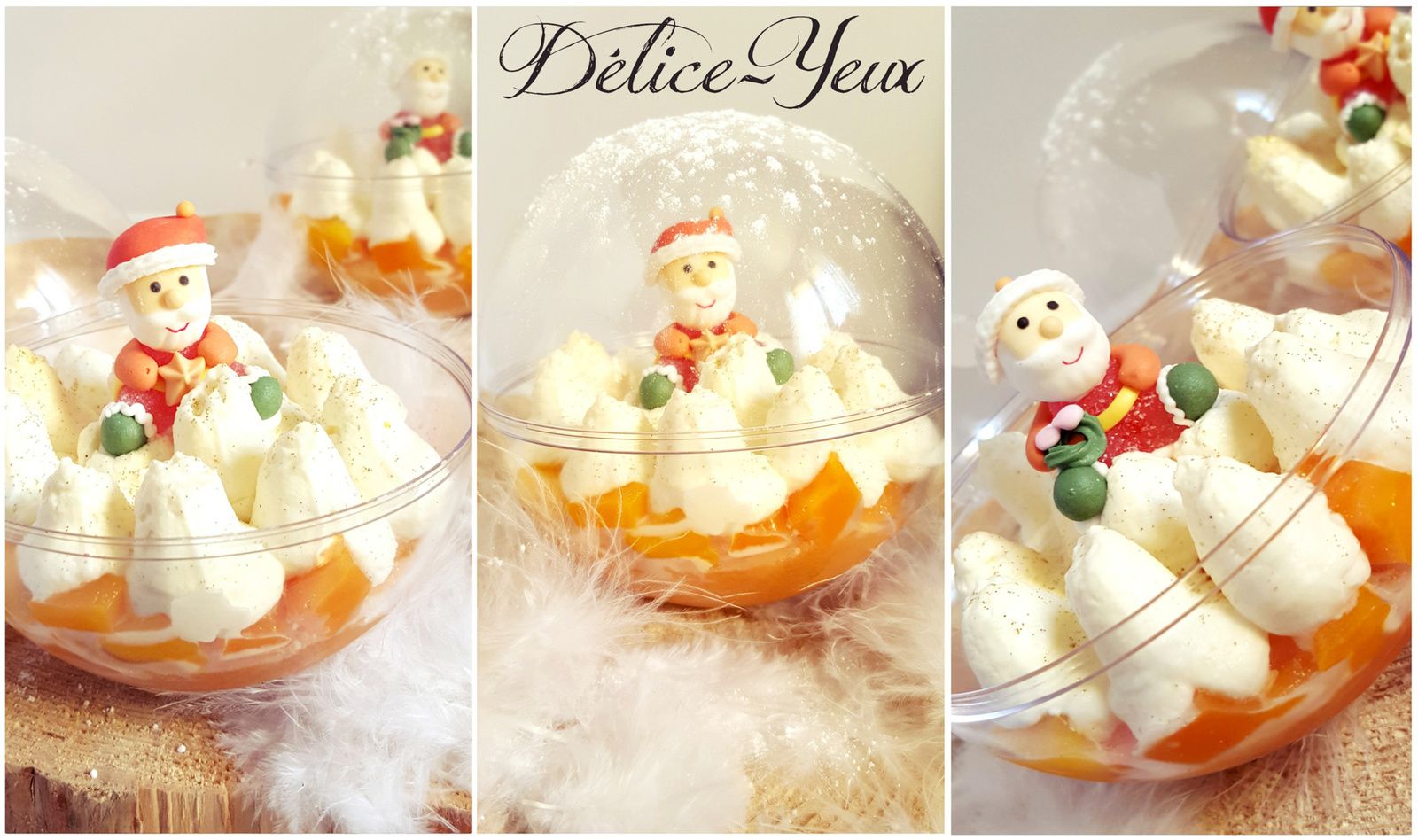 Boules de Noël Mangue & Chantilly mascarpone vanille - Délice-Yeux, l