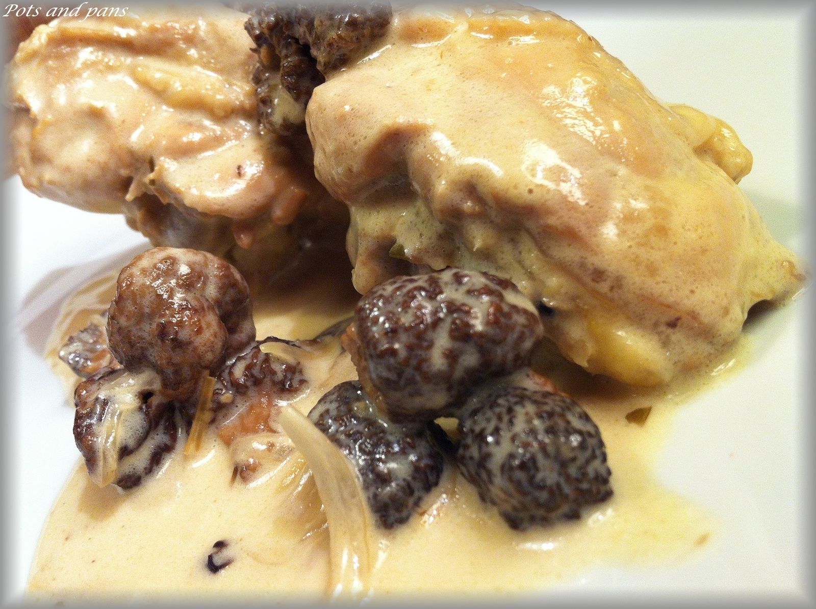 Poulet Au Vin Jaune Et Aux Morilles Bocuse Fricassée de volaille de Bresse aux morilles ... toujours de M. Paul Bocuse  - Pots & Pans