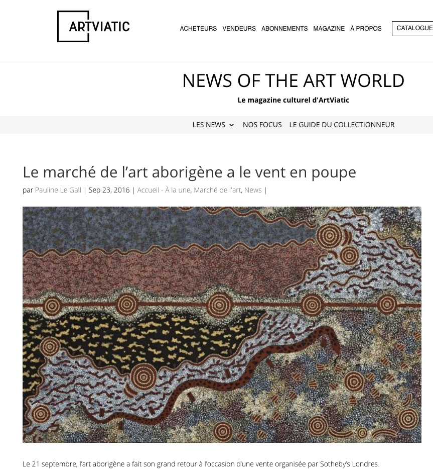 Le marché de l’art aborigène.