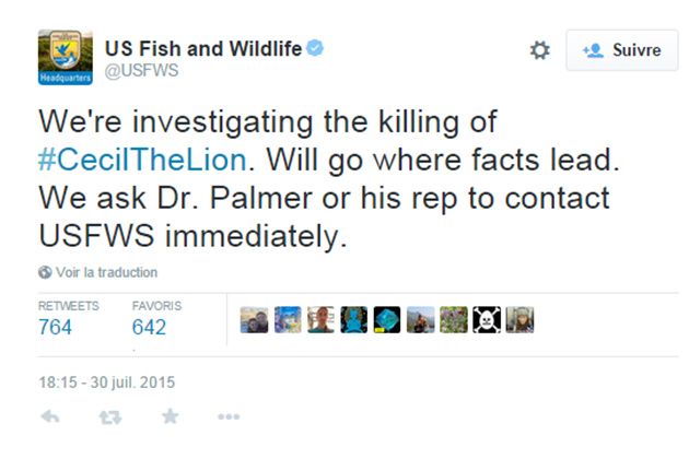 Les Etats-Unis demandent au tueur de Cecil de se manifester - Walter Palmer toujours recherché