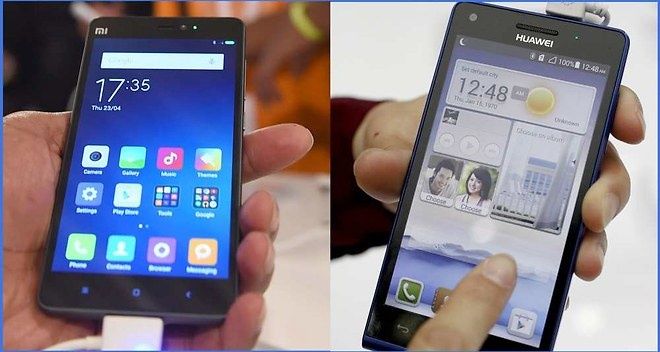 Les chinois Xiaomi et Huawei ont détrôné Apple en termes de ventes de smartphones en Chine au deuxième trimestre - Montage AFP