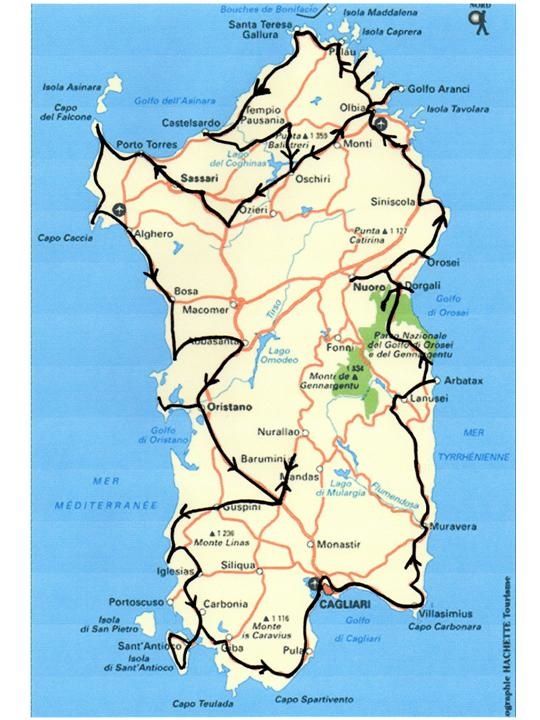 Sardaigne carte Valoo.fr