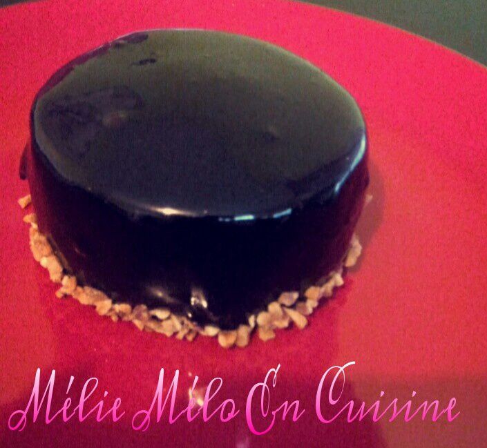 entremet praliné glaçage miroir au chocolat ( avec ou sans thermomix ) -  Mélie mélo en cuisine