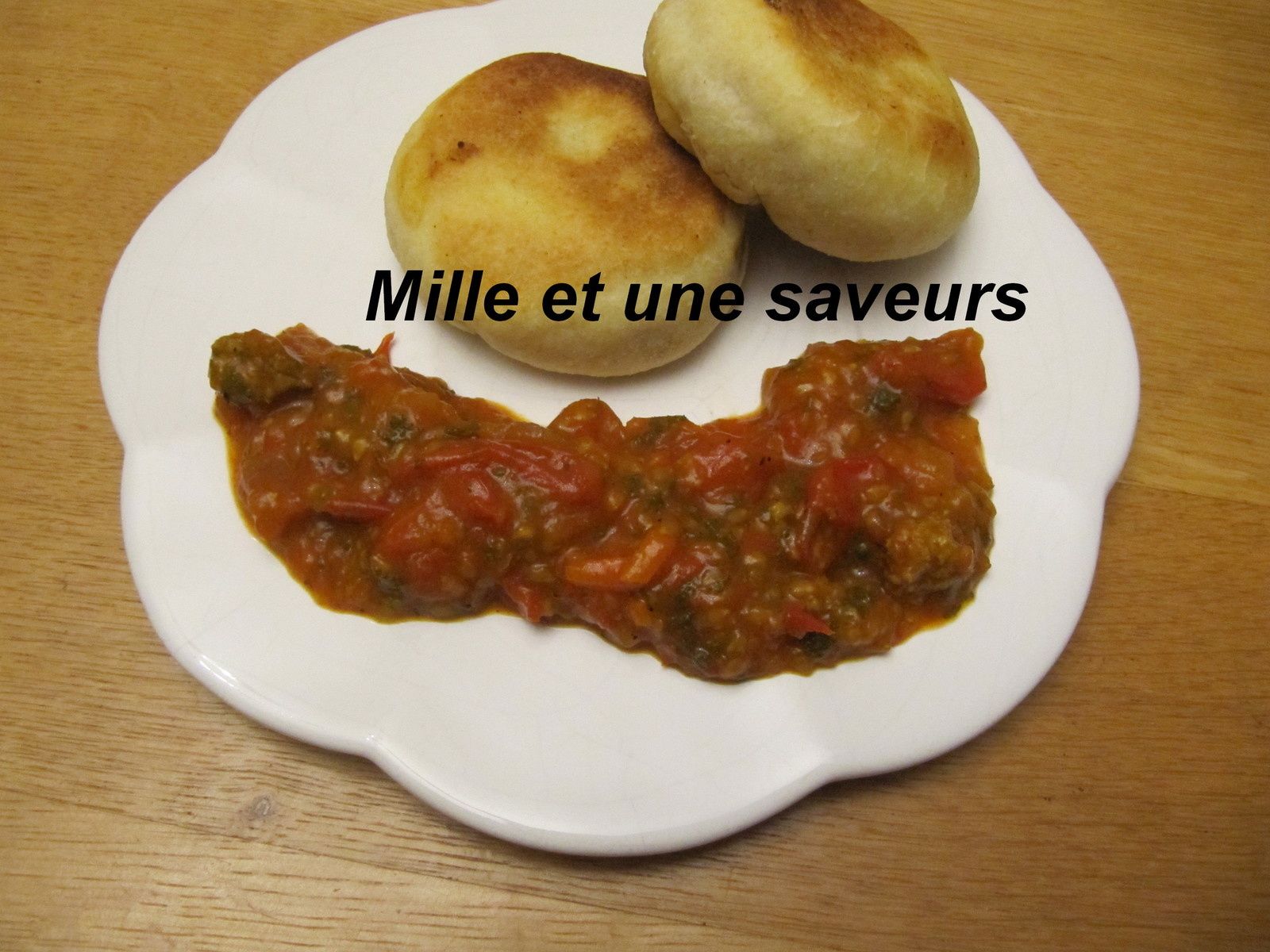 Batbout farcis poivrons, viande hachée