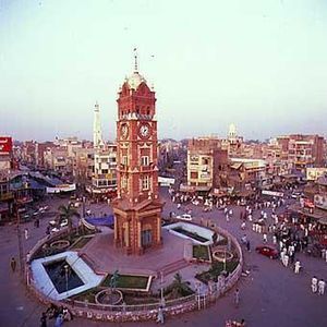 The clock tower in Faisalabad was built during...