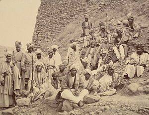 Afghan chiefs and a British Political Officer ...