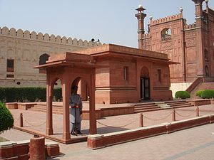 The Mausoleum of Iqbal, next to Badshahi Masji...