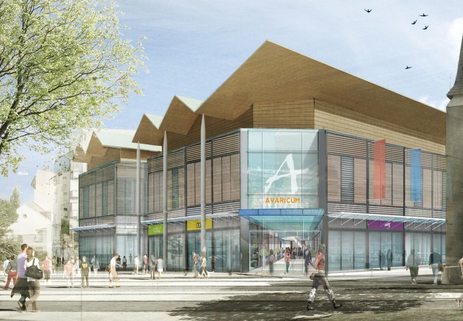 A quelques jours de l'ouverture, les architectes s'aperçoivent que le  centre commercial Avaricum est construit à l'envers ! -