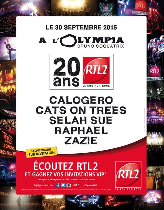 RTL2 va fêter ses 20 ans sur la scène de l'Olympia