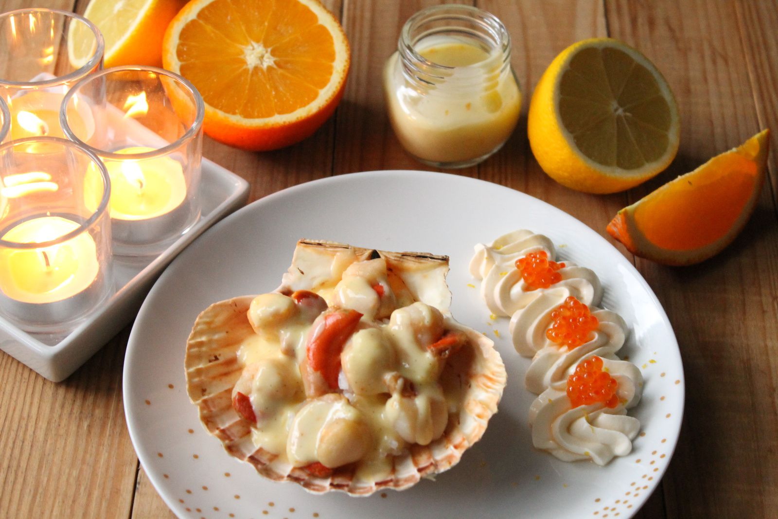 Noix de Saint-Jacques Sauce à l'Orange et sa Crème Citronnée - Mes P'tits  Biscuits Gourmands et Autres Délices