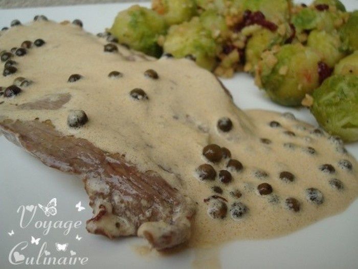 Steak sauce au poivre vert Voyage Culinaire avec Christelle