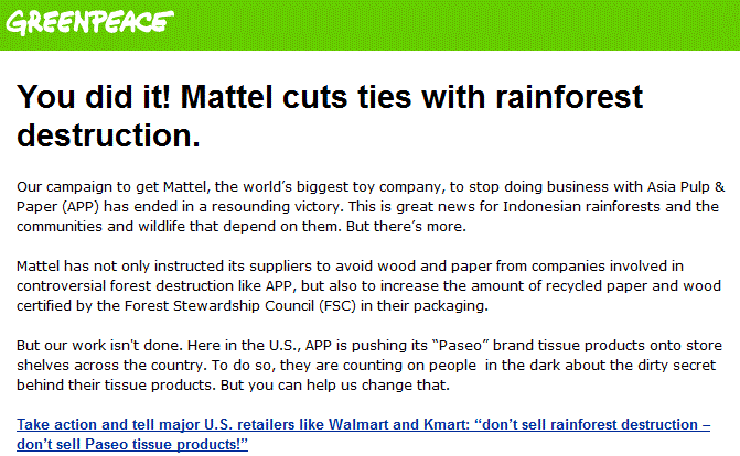 greenpeace mattel