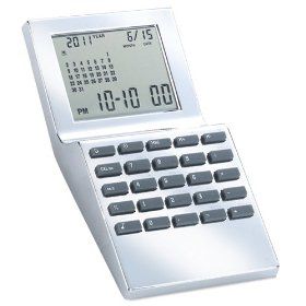 Natico World Time Alarm clock with Calcuator, Calendar and currency Converter (10-WT1350)
