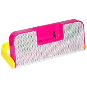 iHip IP-FOLDUP-PK Fold-Up Portable Speaker System - Retail Packaging - Pink/Blue/Yellow