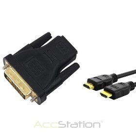 New Year 2014 SALE DVI M to HDMI F Adapter+25' HDMI Cable Gold For HDTV by Danku
