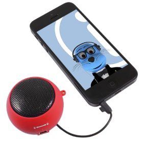 iTALKonline RED Rechargeable 3.5mm Capsule Speaker for Prestigio MultiPhone Duo 5044