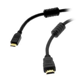Mini HDMI - HDMI Male to Male v1.3 Full HD Gold Plated Cable with Ferrites Cores - 6 Feet for Sony HDR-CX100 /...
