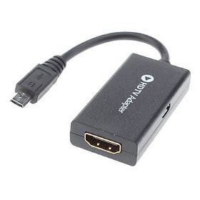 Samsung S3 to HDMI 1.3v MHL Adapter Without USB Cable (Black)