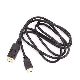 HDE Display Port Male to HDMI Male 6ft Cable - Black
