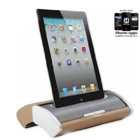 iHome iD55SC Portable Stereo System with Sliding Cover for iPhone/iPad/iPod, - Silver