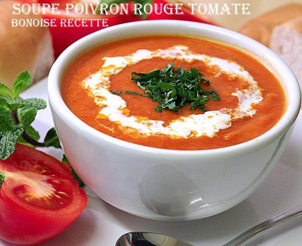 Soupe facile tomate/poivron grille