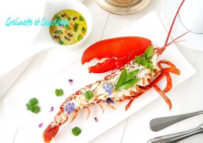 Homard au Naturel, sauce crémée au Cognac et à l'Estragon - Grelinette et  Cassolettes