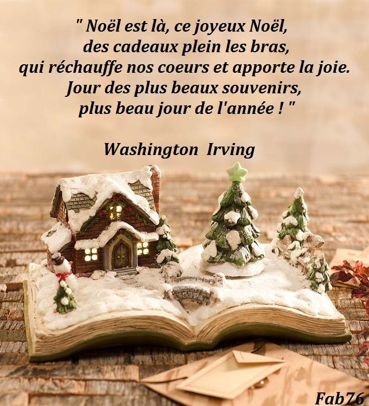 Joyeux Noël avec une citation de Washington Irving