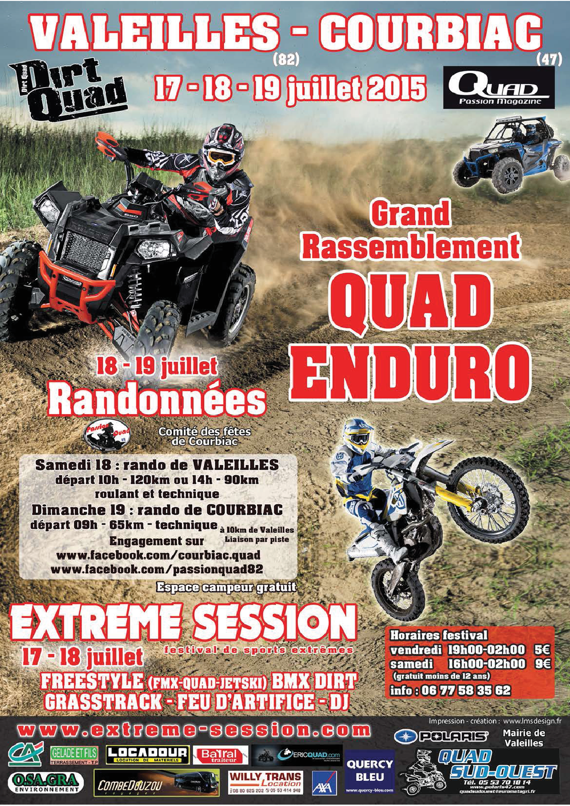 Rando quad, SSV et motos à Valeilles (82) le 18 et 19 juillet 2015 à -  RANDONNEE ENDURO DU SUD OUEST