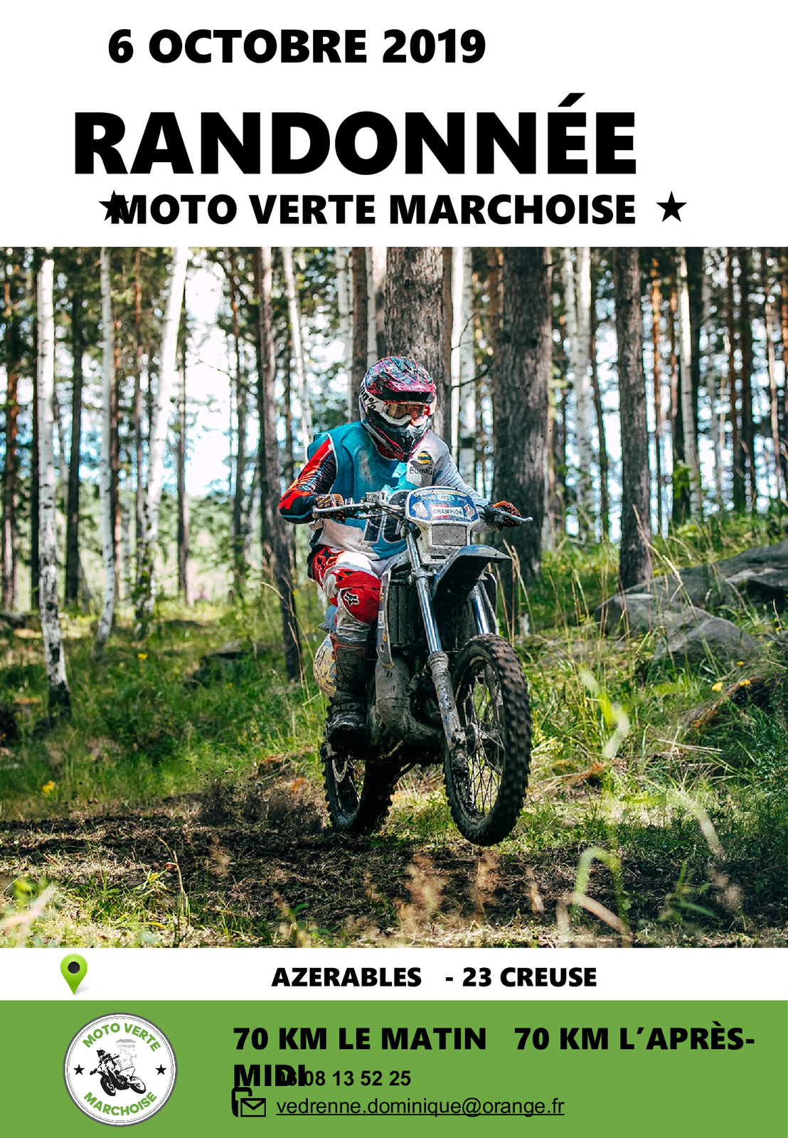 Randonnée moto le 6 octobre 2019 du Moto Verte Marchoise à Azerables (23) -  RANDONNEE ENDURO DU SUD OUEST