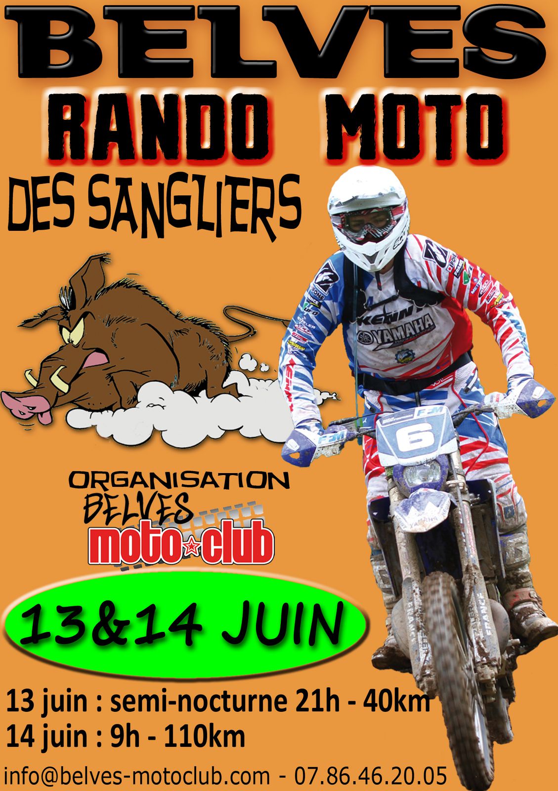 Rando moto des Sangliers de l'association BELVES MOTO-CLUB (24), le 13 et  14 juin 2020 - RANDONNEE ENDURO DU SUD OUEST