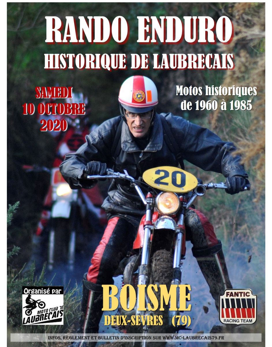 9 ème Rando Enduro Historique le samedi 10 octobre 2020 du MC de Laubreçais  - RANDONNEE ENDURO DU SUD OUEST