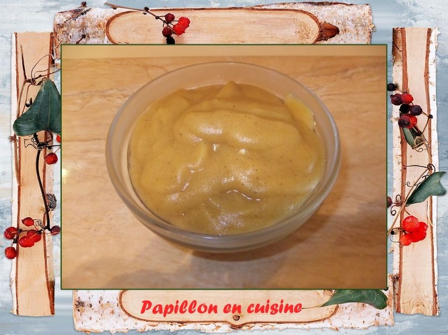 Recette Compote vanillée Kaki et Pomme Papillon en cuisine