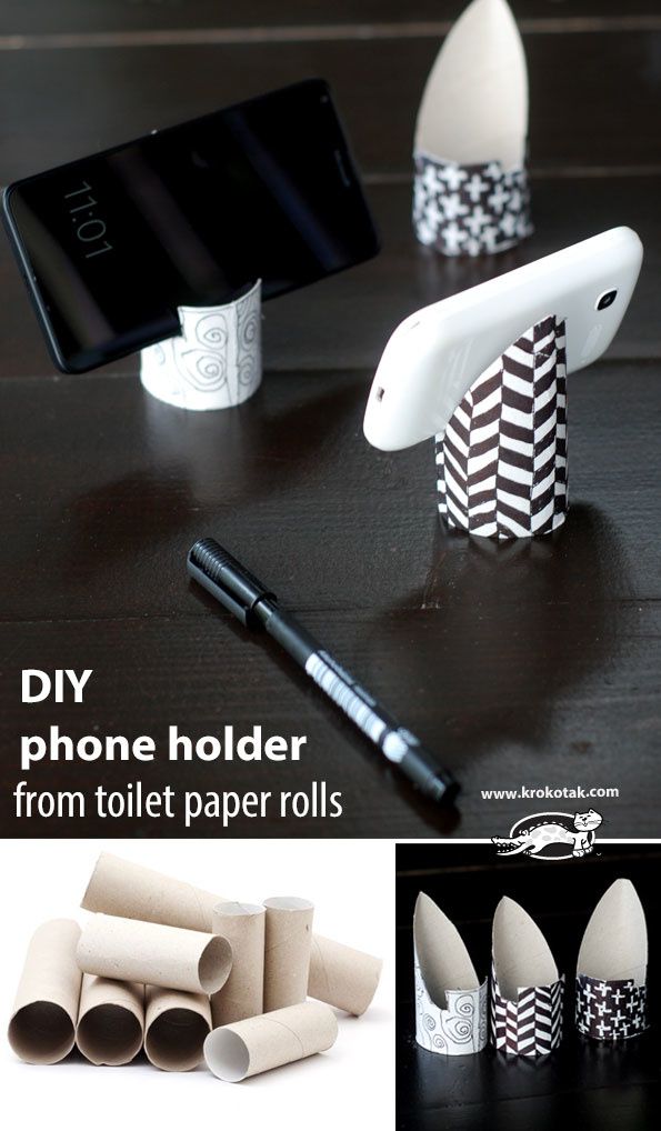 Un support de téléphone avec un rouleau de papier toilette - IDÉES MAISON