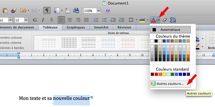 Comment créer des couleurs personnalisées sous word