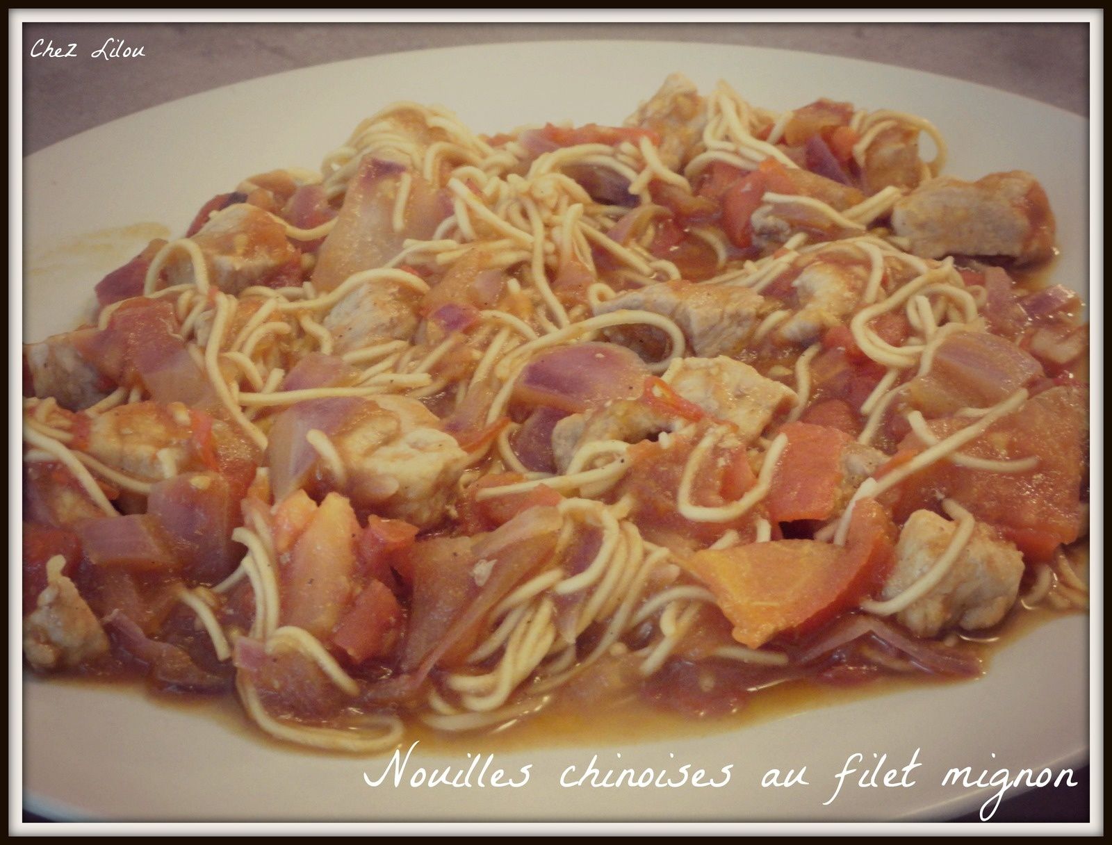 Nouilles chinoises au filet mignon