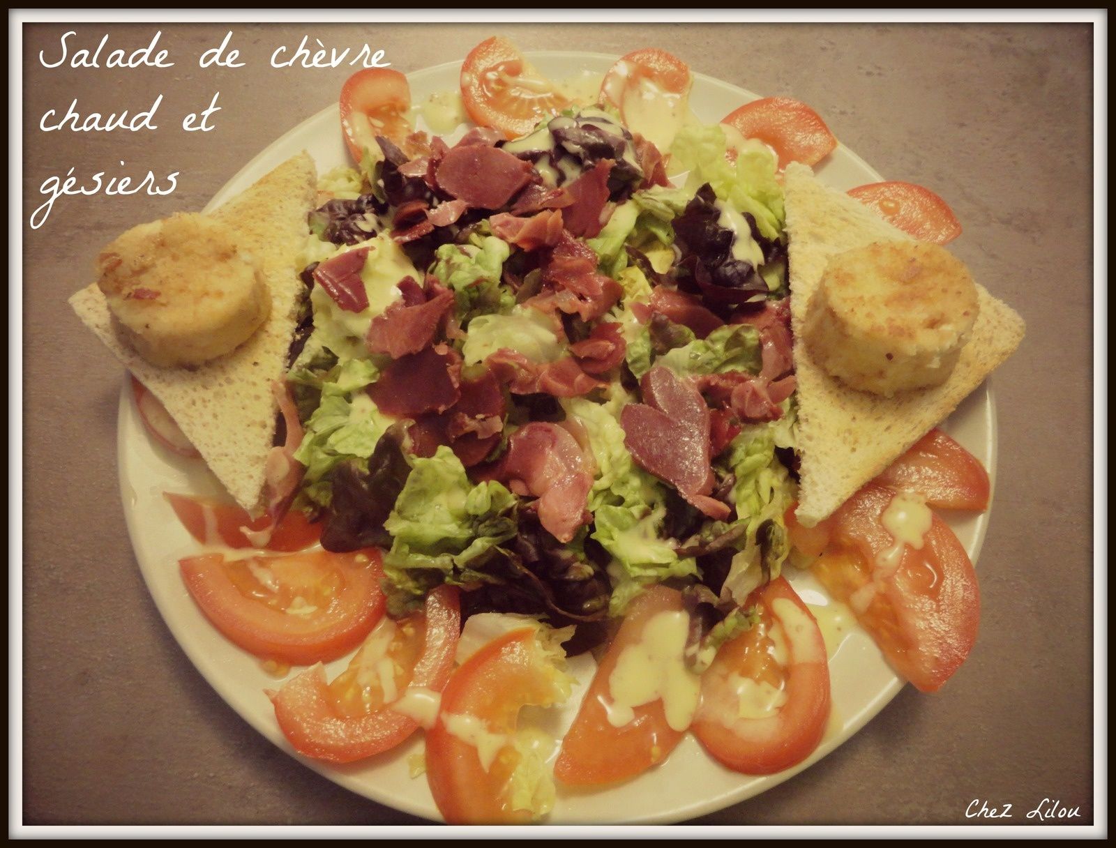 Salade de chèvre chaud et gésiers